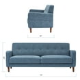 thumbnail image 6 of Mellow Adair Mid-Century Modern Sofa with Armrest Pockets, Tufted Linen Fabric, Heather Blue, 6 of 10