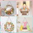 thumbnail image 4 of Wooden Bunny Easter Wreath for Front Door Decor, Wood Easter Bunny Door Sign, Spring Doors Sign Decoration, Home Outdoor Indoor Fireplace Window Wall Hanging Decoration, 4 of 9