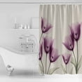 thumbnail image 4 of Pink Floral Shower Curtains for Bathroom Waterproof Fabric Bath Curtains Decor Bath Tub Curtain Elegant Tulip Retro Wildflower Plant Field Decorative Shower Curtain Sets with 12 Hooks, 72x72 Inch, 4 of 6