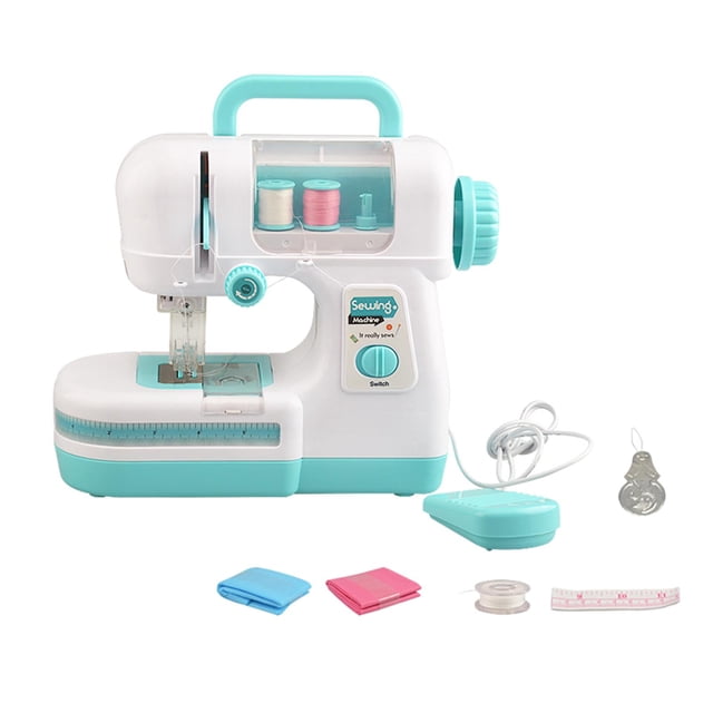 Milaget Battery Operated Children Sewing Machine with LED Light Educational Toy Learning Green