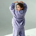 thumbnail image 7 of Coerni Girls and Toddlers Fuzzy Fleece Sweatsuit Cozy Flannel Activewear Kids Winter Warm Sherpa Thermal Set Underwear Zipper, 7 of 7