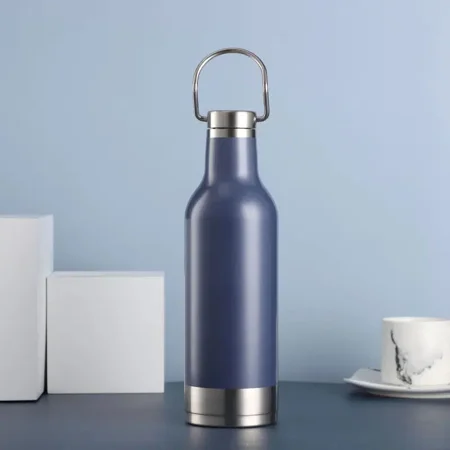 

Temou-A 1pc Stainless Steel Vacuum Cup Vacuum Flask Outdoor Vacuum Water Bottle With Leak Proof Lid Of Handle 470ml/15.89oz