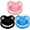 PinkBlueBlack, variant on CutiePlusU Adult Sized Pacifier Dummy for Adult Babies Large Shield - 3 Pack Black