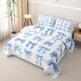 thumbnail image 3 of Erosebridal Kawaii Ribbon Bowknot Bed Spread Queen,Girly Bowtie Ribbon Kids Queen Coverlet Set,3-Piece, 3 of 7