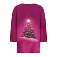 thumbnail image 4 of FDGIU Women's Christmas Tree Shirt 2025, Cute Print 3/4 Sleeve Crewneck Tunic Top for Holiday Casual Outfit Gifts, 4 of 5