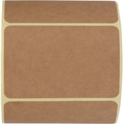 2x3 Inch Natural Brown Kraft Stickers (300 Per Roll) - Rectangular Blank Stickers for Store Owners, Crafts, Organizing, Jar and Canning Labels, Price Tags, Clearance Sales