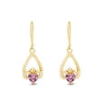 thumbnail image 2 of AFFY Simulated Tourmaline Claddagh Drop Earrings In Yellow Gold Over Sterling Silver, 2 of 6