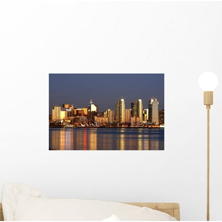 Downtown San Diego Wall Mural by Wallmonkeys Peel and Stick Graphic (12 in W x 8 in H) (Best Murals In San Diego)