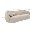 thumbnail image 3 of Circe Taupe Textured Velvet Sofa, 3 of 7