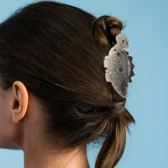 PAMINGONO Dinosaur Hair Clips Fun Light Grey Hair Accessories for Women Creative Design for Parties 1Pcs