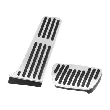 1 Set Anti Slip Brake and Gas Accelerator Pedal Covers Foot Pedal Pads for Toyota RAV4 Avalon Camry Silver Tone