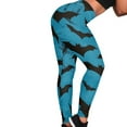 thumbnail image 4 of DISNIMO Bat Printed High Waisted Yoga Pants Tummy Control, Stretch Yoga Pants Leggings Breathable Women's Workout Leggings for Running Cycling, Blue and Black, L, 4 of 6