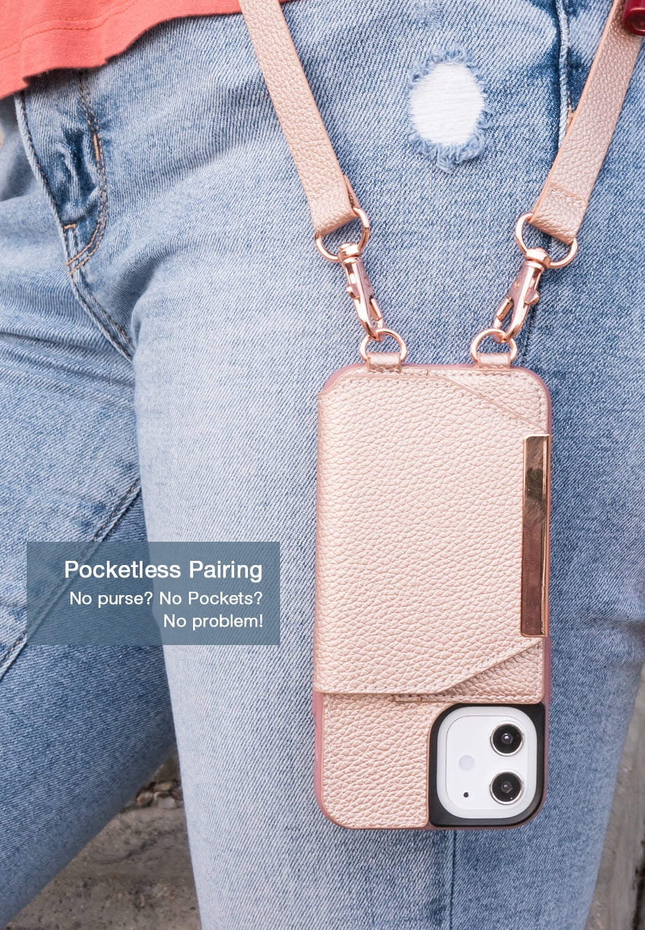 Smartish iPhone 11 Pro Max Crossbody Case - Dancing Queen [Purse / Clutch with Detachable Strap & Card Holder] - Bath Bomb Blue