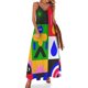 thumbnail image 1 of Patrón sin costuras con formas y personajes abstractos. Vestido sin mangas para mujer, vestido de verano , vestido para mujer, 1 of 7