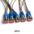 thumbnail image 2 of Dalazy 5 Pcs Interrupteur à Bouton-Poussoir Automatique 16 mm Portable Rond Auto-Bloquant Imperméable Anti-Corrosion Anti-Flammes Commutateurs de Réinitialisation Rouge, 2 of 2