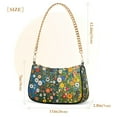thumbnail image 3 of FORMRS Womens Shoulder Bag with Chain Strap Clutch Purse Cute Tote Handbag, Green Floral Garden, 3 of 7
