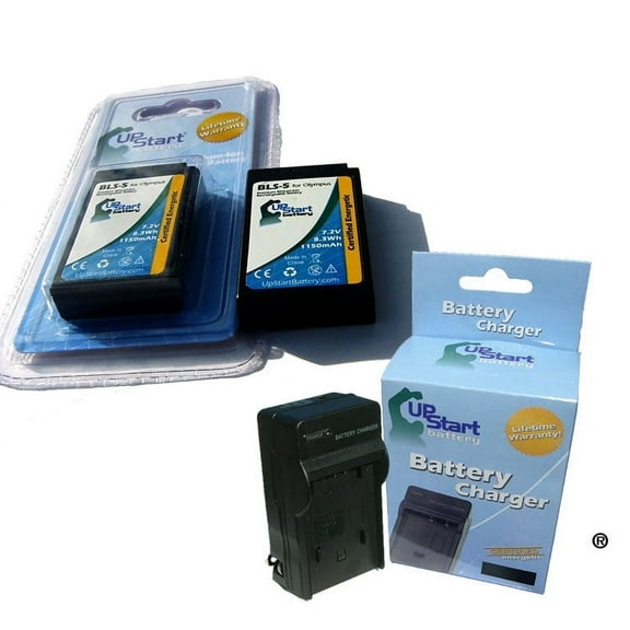 2x Pack - Olympus BCS-5 Battery   Charger - Replacement for Olympus BLS-5 Digital Camera Battery and Charger (1150mAh, 7.4V Lithium-Ion)
