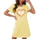 thumbnail image 4 of Camisón corto de mujer, vestido de largo medio con estampado de moda, camisón corto extragrande de mujer, camisón de manga corta con estampado de pecho a la moda, camisón de mujer, 4 of 5