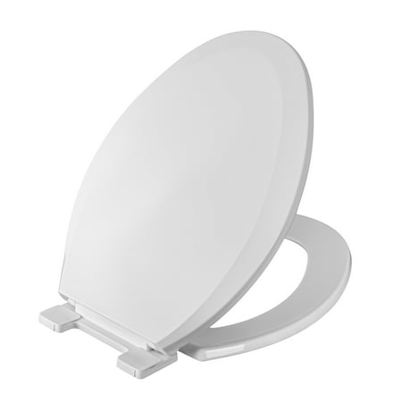 Elongated Toilet Seat Plastic Heavy Duty Elongated Toilet Seat, High Quality Plastic, Slow & Quiet Close with Hassle-Free Installation Kit, Easy Clean Hinges, Quiet Close Seat for American Standard, Kohler, Toto Toilet, White … ()