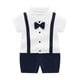 thumbnail image 1 of Odeerbi Niños Caballero Romper Con Corbata de Manga Corta Cuello Algodón Vestido Formal, 1 of 3