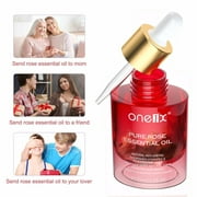 One1X Organic Rose Essential Oils for Dry Skin Moisturizing Rose Serum for Face Hair Body Massage Aromatherapy and Relaxation
