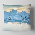thumbnail image 2 of Designart Icebergs in Glacier Lagoon - Seascape Throw Pillow - 18x18, 2 of 5