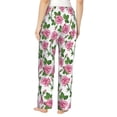 thumbnail image 3 of Naloa Rose Flowers Print Women’s Ultra-Soft Comfy Pajama Lounge Pants with Pockets & Drawstring, 3 of 8