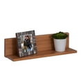 Honey Can Do Bamboo LShape Wall Shelf with 15lb Capacity, Brown