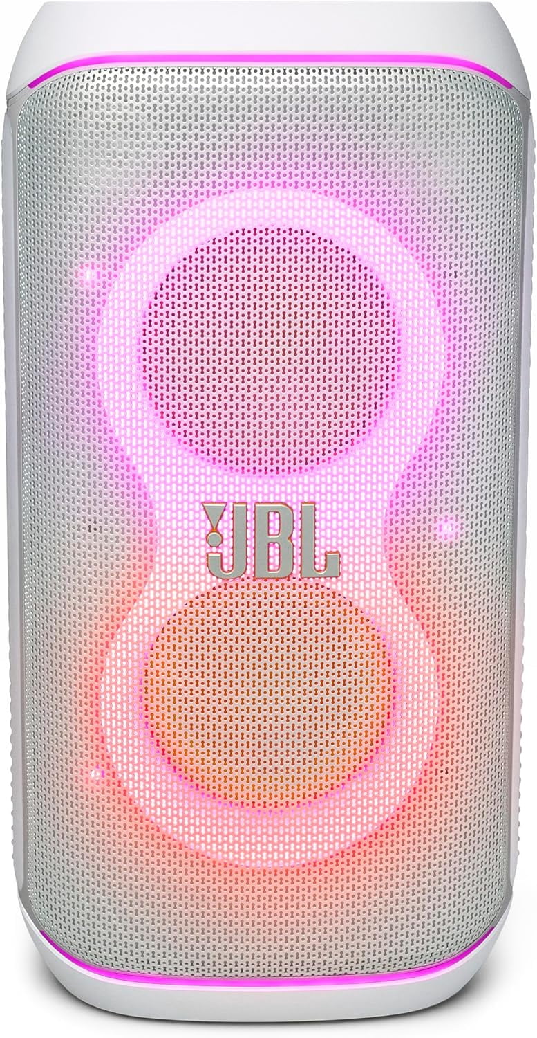 JBL PartyBox Club 120 - Portable party speaker with adaptive futuristic lightshow - White