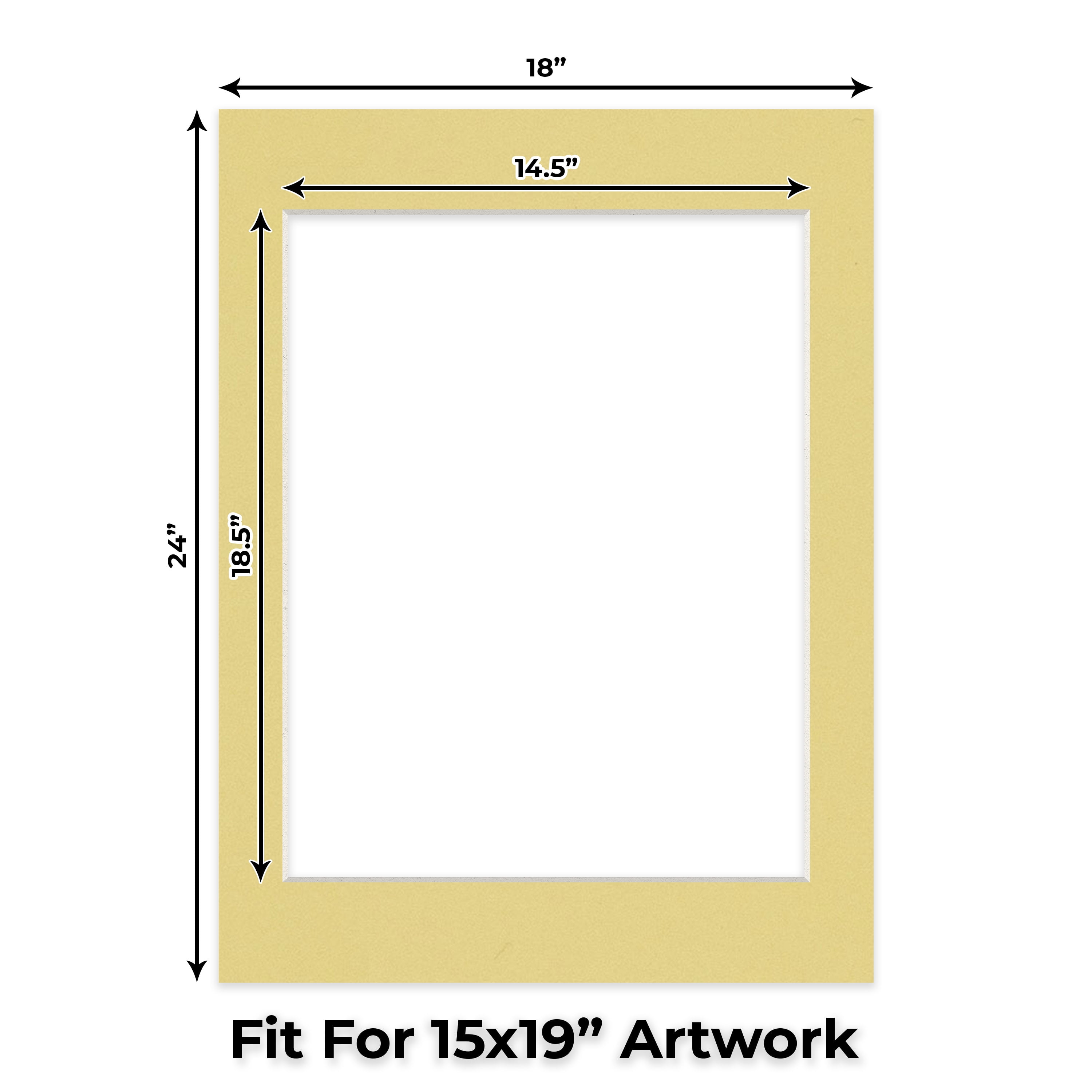 Soft Yellow Picture Frame Mat for 18x24 Frames - Fits 15x19 Photos - 25 Mats