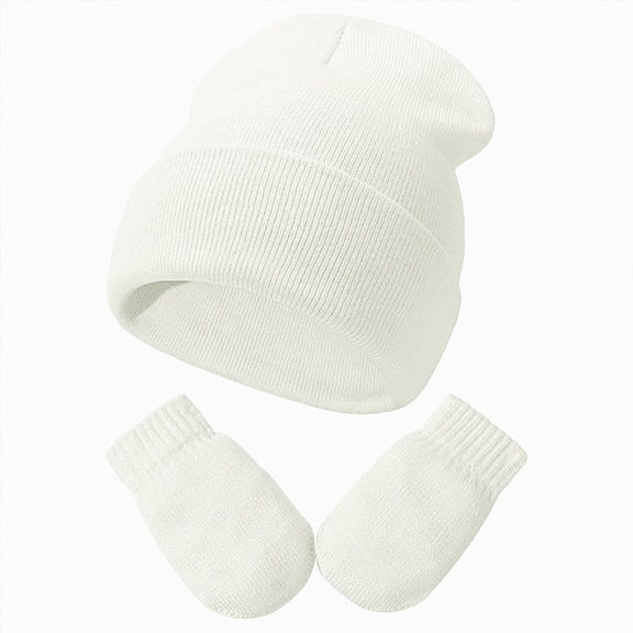 Toddler Boys Girls Baby Beanie Hat Cotton Knit Beanie Kids Winter Hat 6-12 Months 12-24 Months 2T 3T 4T 5T 6T 7T 8T 9T Children(White,2-5 Years)