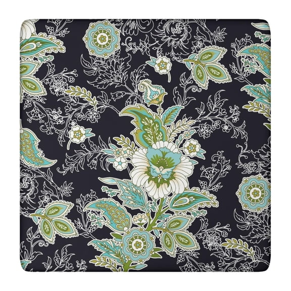Boho Floral Elastic Tablecloth - Snug Fit Square Table Cover with Wrinkle-Free Design for Indoor/Outdoor Use
