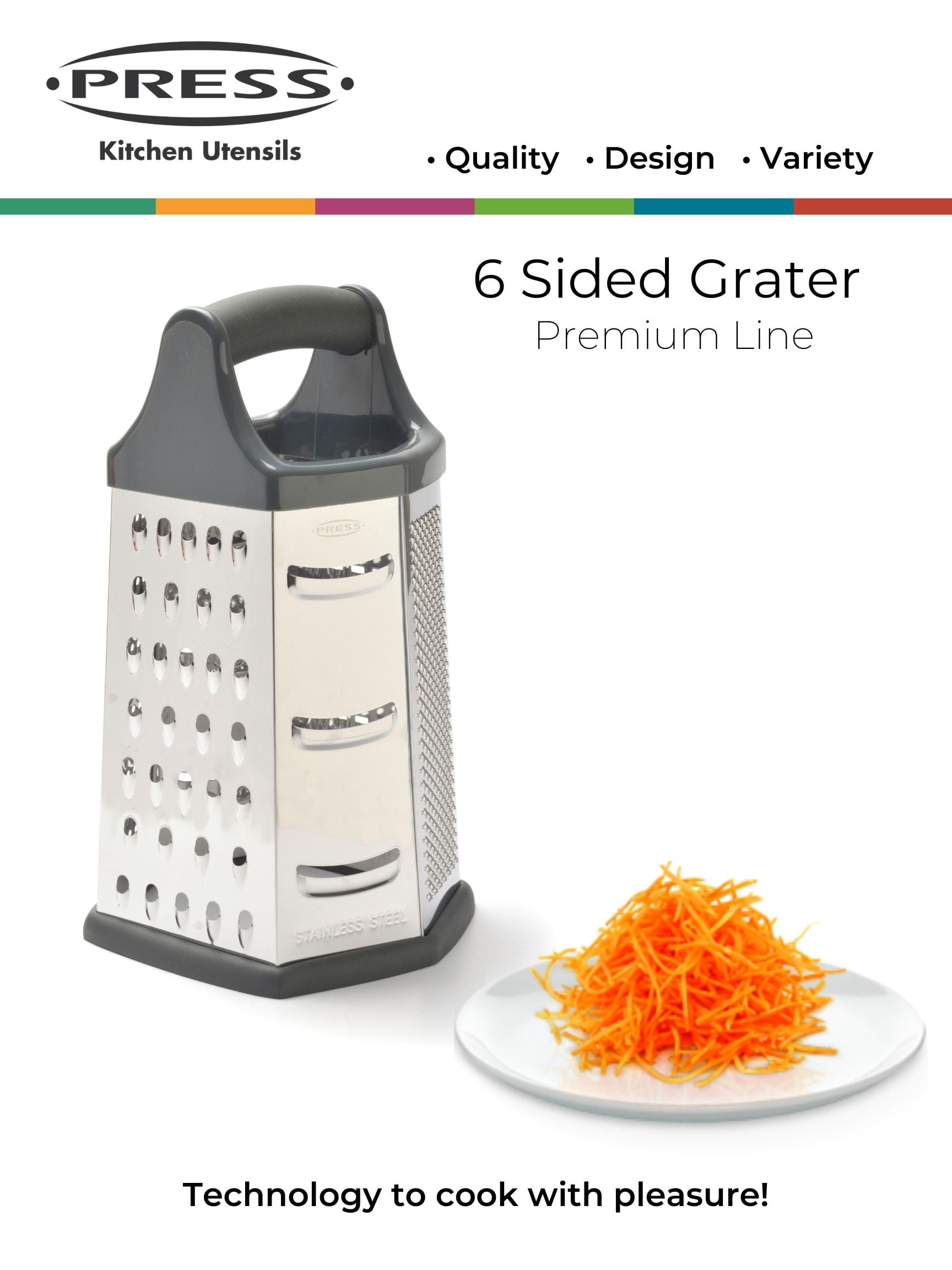 PRESS 6 Sided Box Grater