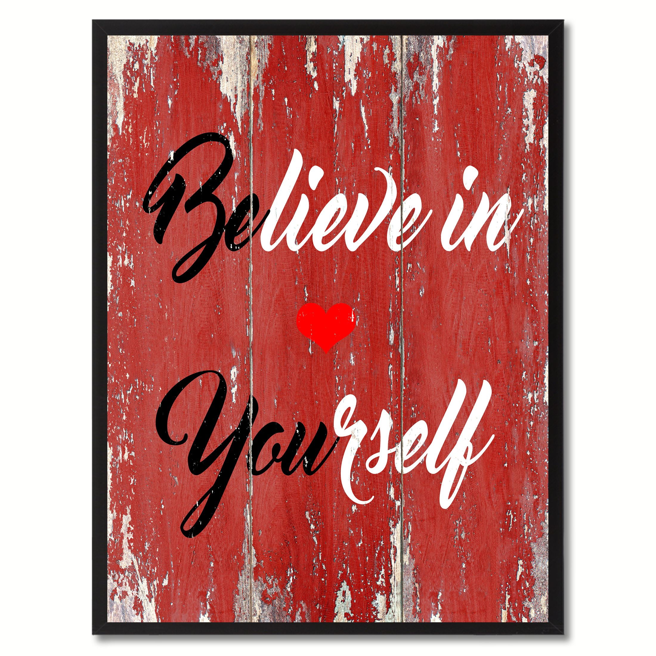 Believe In Yourself Inspirational Quote Saying Canvas Print Picture Frame Home Decor Wall Art Gift Ideas Walmart Com Walmart Com