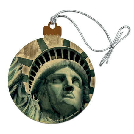 Liberty Christmas Shop 2019 Statue of Liberty New York City Wood Christmas Tree Holiday Ornament ()