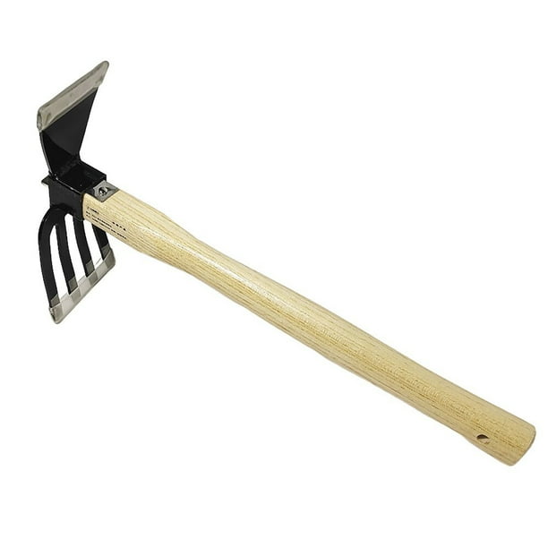 Rastrillo de 5 garras, herramienta de rastrillo manual para jardín, rastrillo de jardín, cultivador, azada manual y cultivador para cavar, desmalezar, jardinería y cultivar