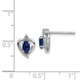 thumbnail image 3 of 925 Sterling Silver Rhodium-plated Created Sapphire & Diam. Earrings; for Adults and Teens; for Women and Men, 3 of 3