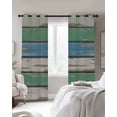 thumbnail image 4 of Green Wood Retro Blackout Curtains for Bedroom Living Room Darkening Curtains 54 Inch Long Striped Mottled Planks Farmhouse Short Curtain for Small Window Treatment Insulated Grommet Drapes 52"x54"x2, 4 of 9