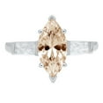 thumbnail image 7 of Three-Stone Engagement Ring for Women - 2ct Simulated Champagne Diamond in 14K White Gold Promise Ring, 7 of 7