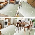 thumbnail image 6 of Area Rugs for Living Room 4x6 Ft, Sage Green Geometric Non Slip Area Rugs for Kitchen Bedroom Entryway, Modern White Stripe Distortion Art Washable Carpet Runner Rug Floor Mats for Bedroom, 6 of 9