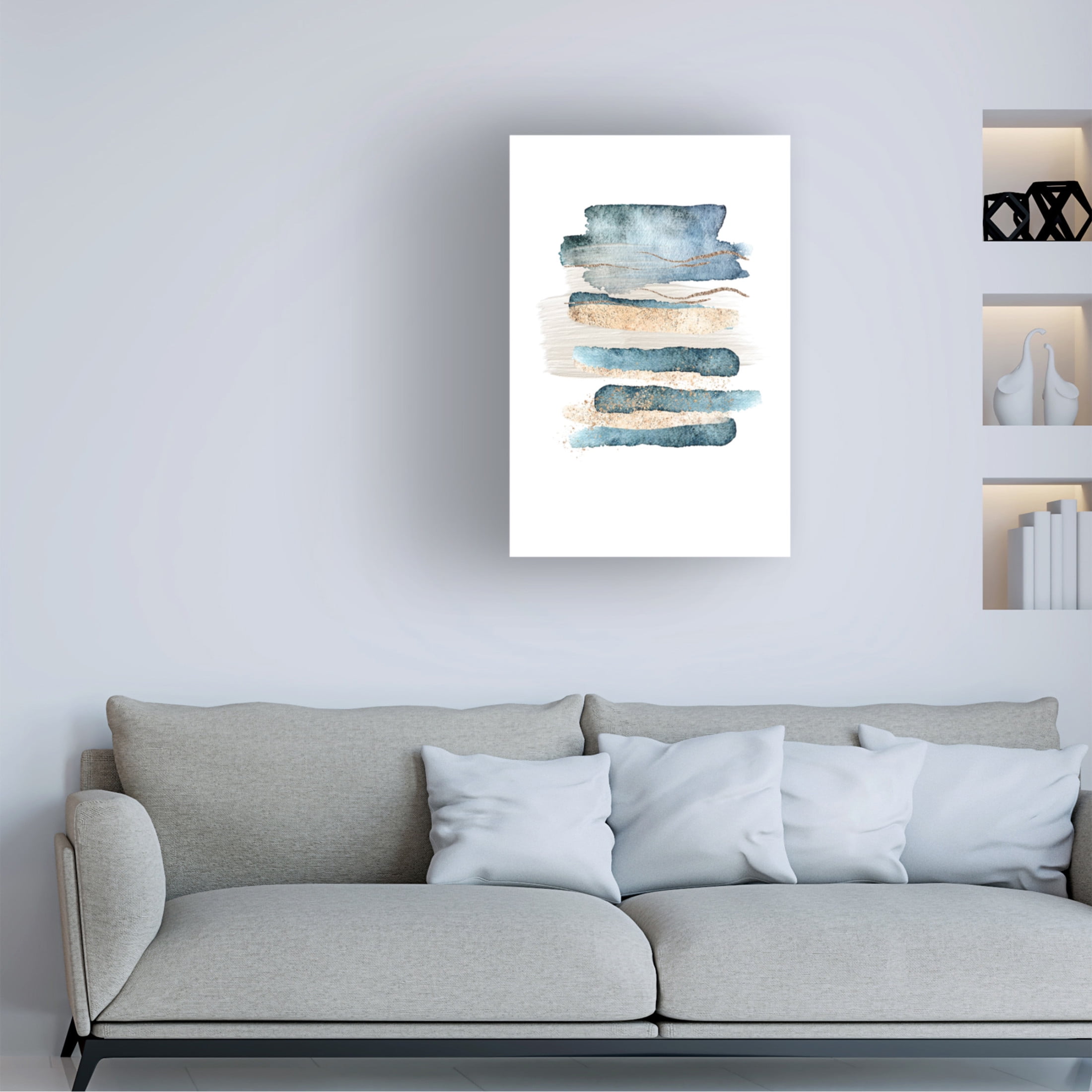 Trademark Fine Art Sally Ann Moss Atlantic Blue Abstract 1 Canvas Wall Art