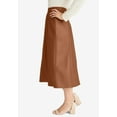 thumbnail image 3 of Jessica London Women's Plus Size Faux Leather Midi Skirt, 3 of 5
