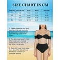 thumbnail image 6 of Inadays Women's Off Shoulder Bikini Sets High Cut Bandeau Bathing Suits High Waisted Two Pieces Swimsuit Sexy Swimwear, Blue, M, 6 of 6
