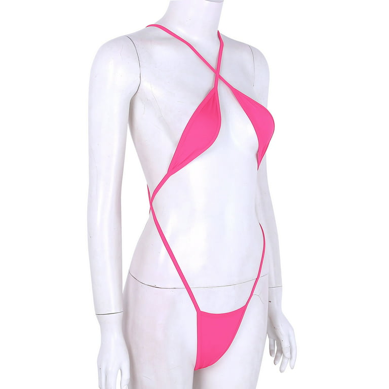CHICTRY Women's Micro V Shape String Bikini One Piece Monokini Thong  Bodysuit Swimsuit