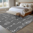 thumbnail image 5 of Abstracts Lines Washable Living Room Rugs 5'x7', Vintage Leaf Vines Gray Country Farmhouse Low Pile Throw Large Area Rugs Non-Slip Sturdy Edge Binding Carpet for Dining Room Bedside Kitchen, 5 of 9