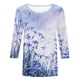 thumbnail image 4 of ICHUANYI Clearance Women's Fashion Three Quarter Sleeve Retro Round Neck Easter Printed Loose Tops Blouse(Purple, M) ICHUANYI WER2023081107173, 4 of 4