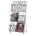 thumbnail image 1 of Pilaster Designs - Black Finish Metal 3 Tier Magazine Rack Stand, 1 of 1