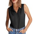 thumbnail image 2 of Ahdbta Women's Sleeveless Button Down Shirts Hidden-Button Front Casual Loose Dressy Blouses V Neck Work Tank Tops, 2 of 9