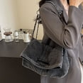 thumbnail image 4 of Women Woven Shoulder Bag Casual Solid Color Canvas Handbag Purse Beige, 4 of 6