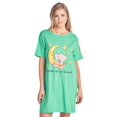 thumbnail image 1 of Casual Nights Women's Short Sleeve Printed Scoop Neck Sleep Tee - Green Moon Light, 1 of 5